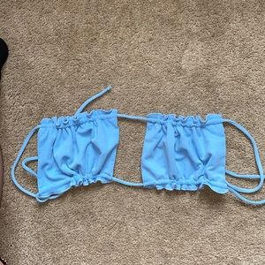 Blue scrunch bikini top